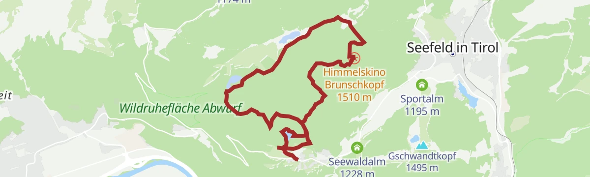 Route map: Rundwanderung Aussichtsplattform Brunschkopf mit Ausgangspunkt Mösern